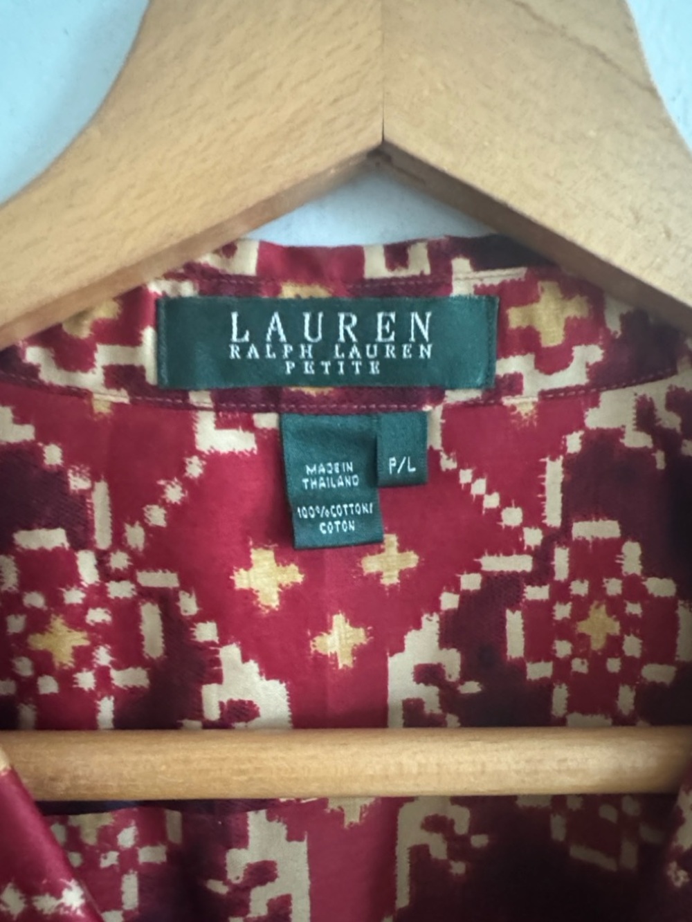 RALPH LAUREN Southwestern Prairie Aztec Tunic Shirt Top Western cotton Sz Large - Picture 3 of 3
